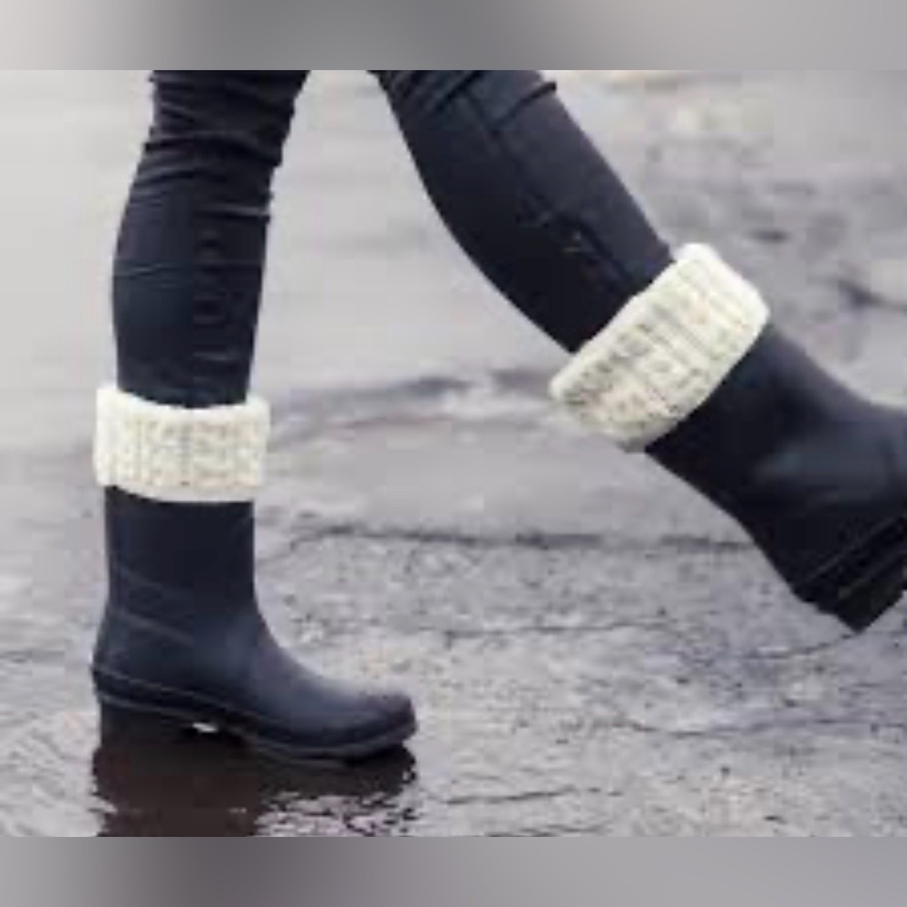 Scotch of Holland Black Rubber 9” Rain Boots/Removable Cream Collar.   US 7. NWT
